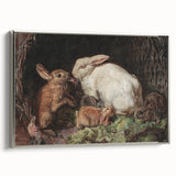 Vintage Animal Art - Rabbits in Nest Antique Wildlife Print