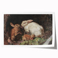 Vintage Animal Art - Rabbits in Nest Antique Wildlife Print