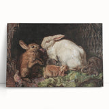 Vintage Animal Art - Rabbits in Nest Antique Wildlife Print