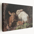 Vintage Animal Art - Rabbits in Nest Antique Wildlife Print