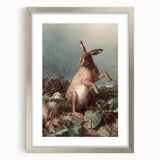 Vintage Animal Art - Hare in the Grass Antique Wildlife Print