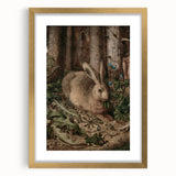 Vintage Animal Art - Rabbit in Forest Antique Wildlife Print