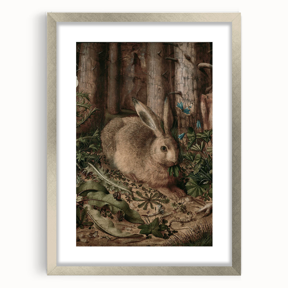 Vintage Animal Art - Rabbit in Forest Antique Wildlife Print