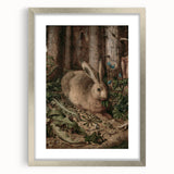 Vintage Animal Art - Rabbit in Forest Antique Wildlife Print