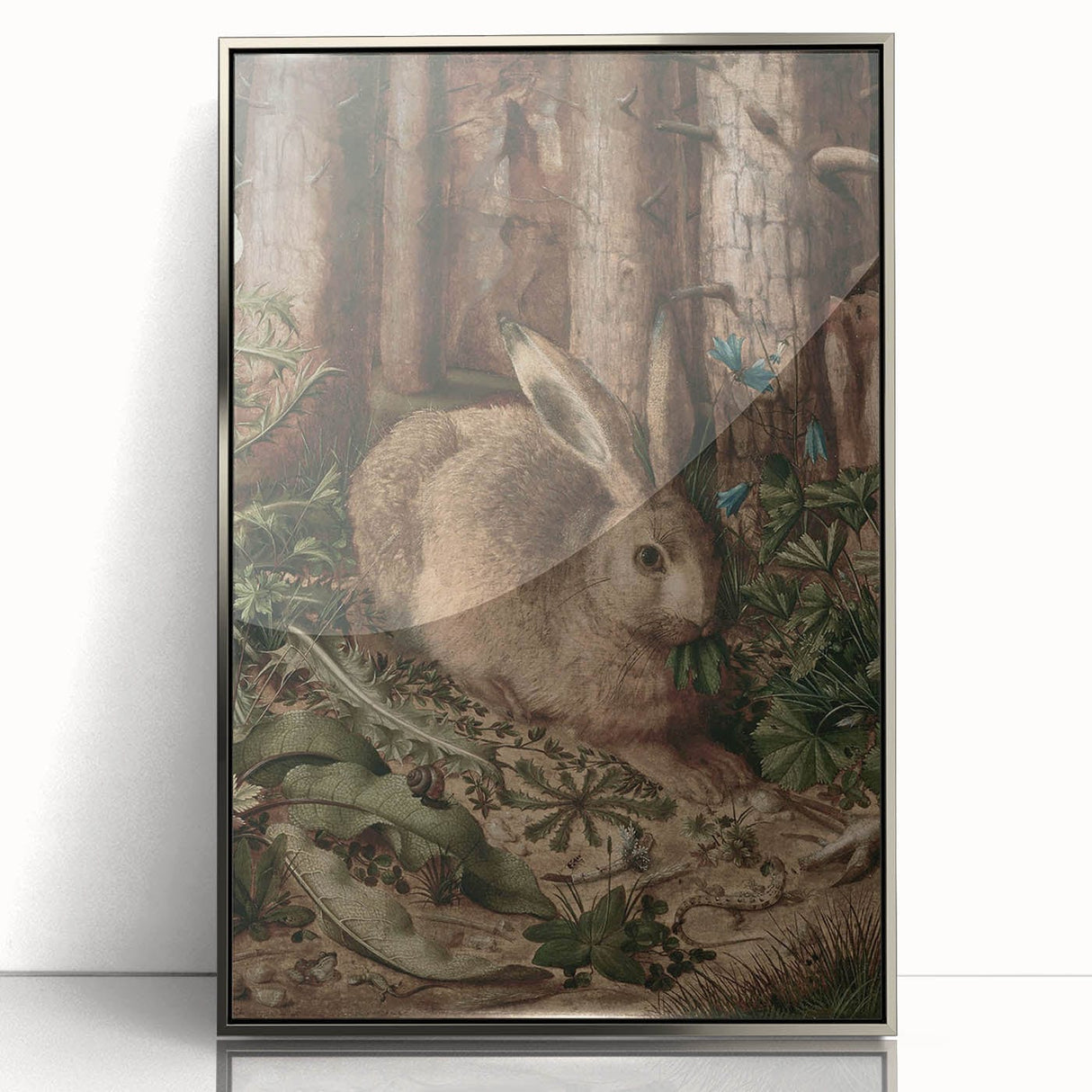 Vintage Animal Art - Rabbit in Forest Antique Wildlife Print