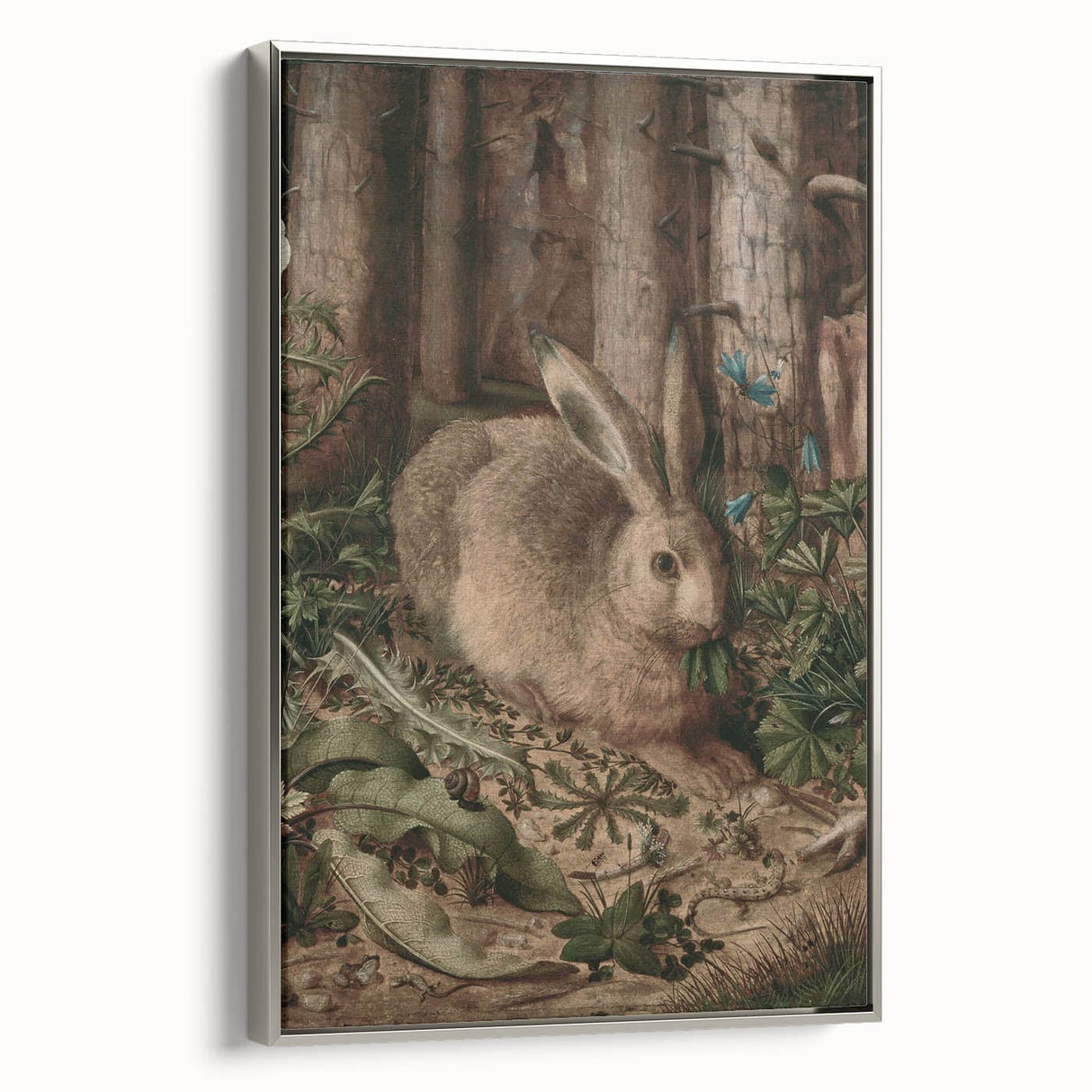 Vintage Animal Art - Rabbit in Forest Antique Wildlife Print