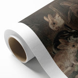 Vintage Animal Art - Rabbits Eating Cabbage Antique Wildlife Print