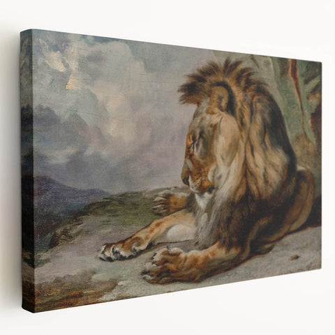 Vintage Animal Art - Majestic Lion Antique Wildlife Print
