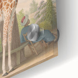 Vintage Animal Art - Giraffe in the Garden Antique Print