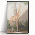 Vintage Animal Art - Giraffe in the Garden Antique Print