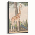 Vintage Animal Art - Giraffe in the Garden Antique Print
