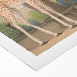 Vintage Animal Art - Giraffe in the Garden Antique Print