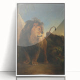 Vintage Animal Art - Majestic Lion at Dusk Antique Wildlife Print