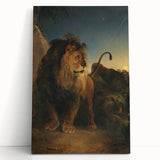 Vintage Animal Art - Majestic Lion at Dusk Antique Wildlife Print