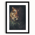 Vintage Animal Art - Majestic Tiger in the Grass Antique Print