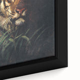 Vintage Animal Art - Majestic Tiger in the Grass Antique Print