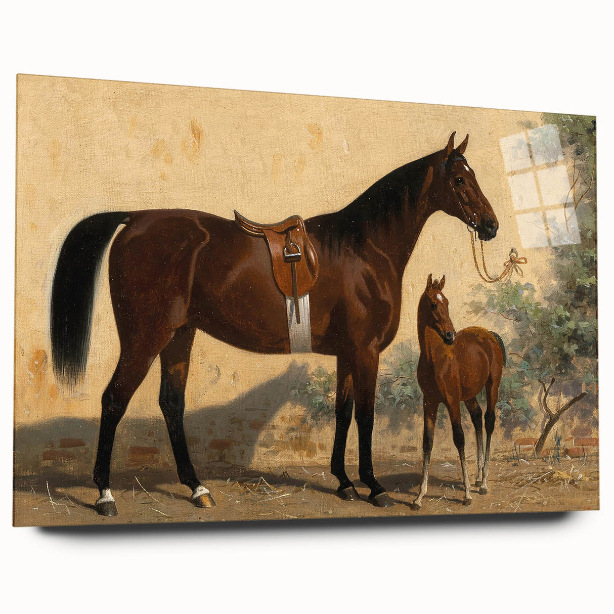 Vintage Animal Art: Horse and Foal – Antique Wildlife Print