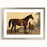 Vintage Animal Art: Horse and Foal – Antique Wildlife Print