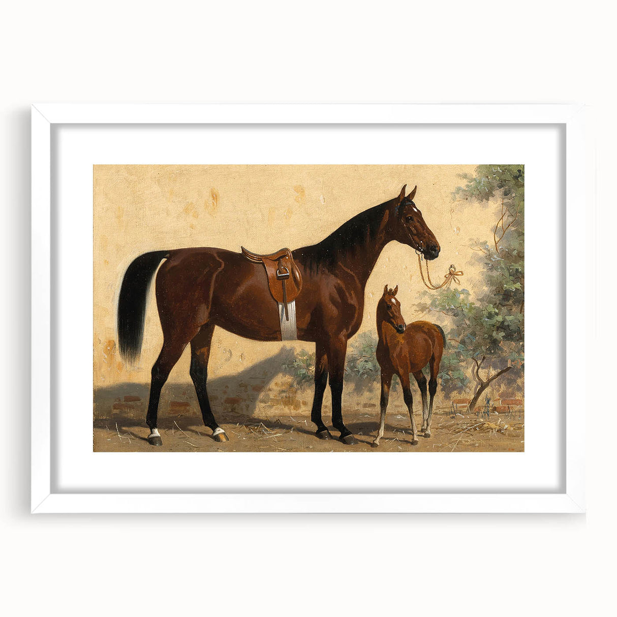 Vintage Animal Art: Horse and Foal – Antique Wildlife Print
