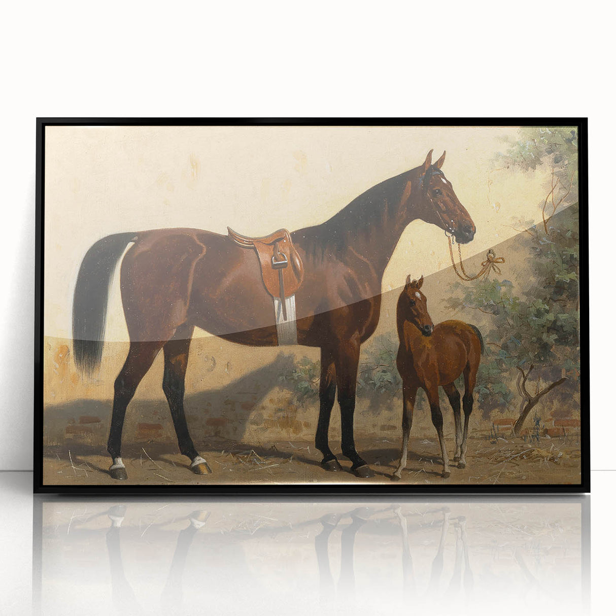 Vintage Animal Art: Horse and Foal – Antique Wildlife Print