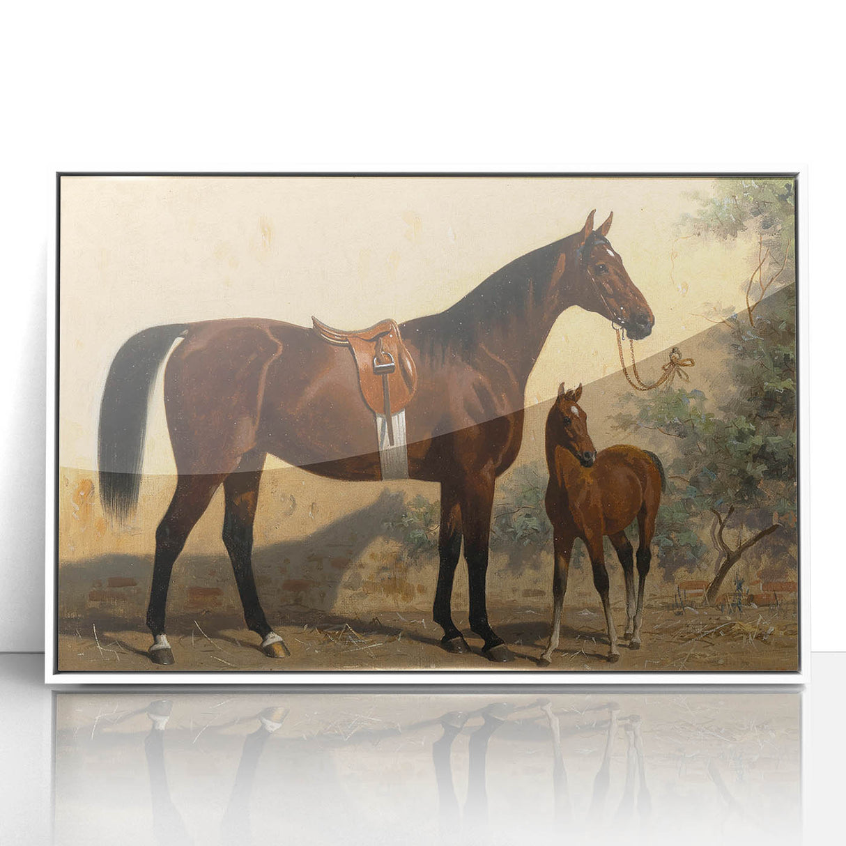Vintage Animal Art: Horse and Foal – Antique Wildlife Print