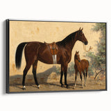 Vintage Animal Art: Horse and Foal – Antique Wildlife Print
