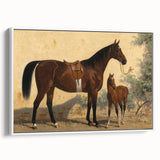 Vintage Animal Art: Horse and Foal – Antique Wildlife Print