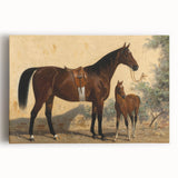 Vintage Animal Art: Horse and Foal – Antique Wildlife Print