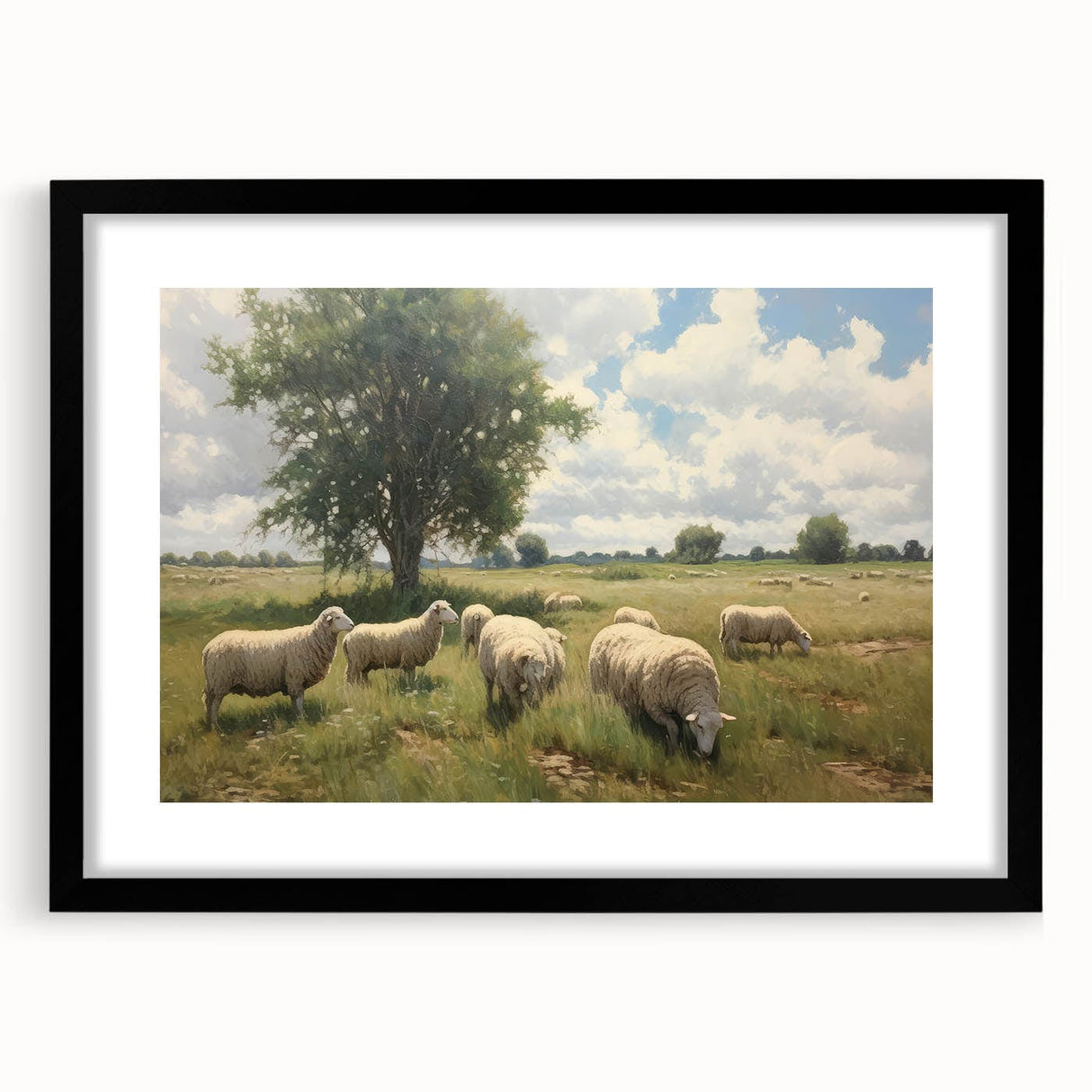 Vintage Animal Art - Timeless Sheep in Pastoral Landscape