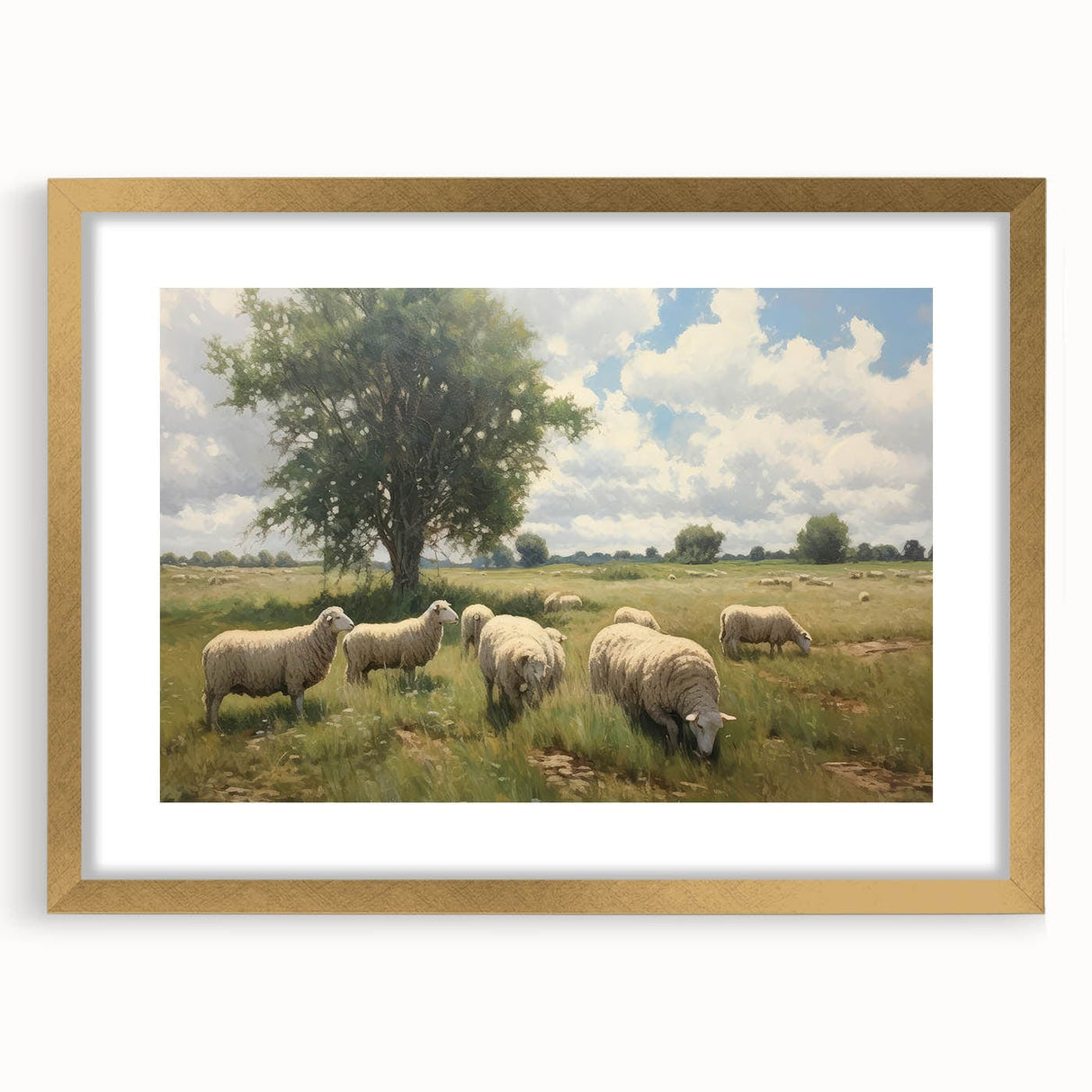 Vintage Animal Art - Timeless Sheep in Pastoral Landscape