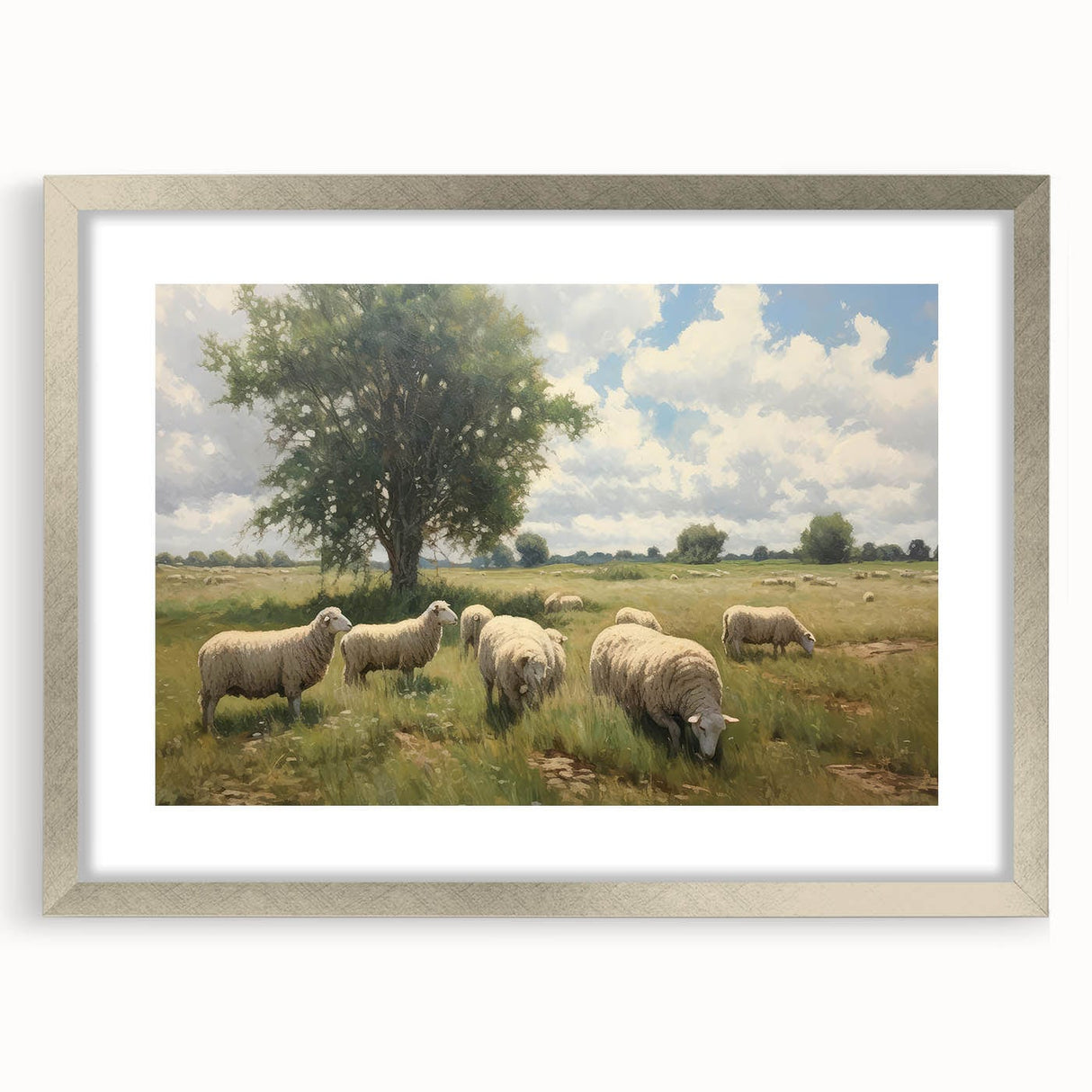 Vintage Animal Art - Timeless Sheep in Pastoral Landscape