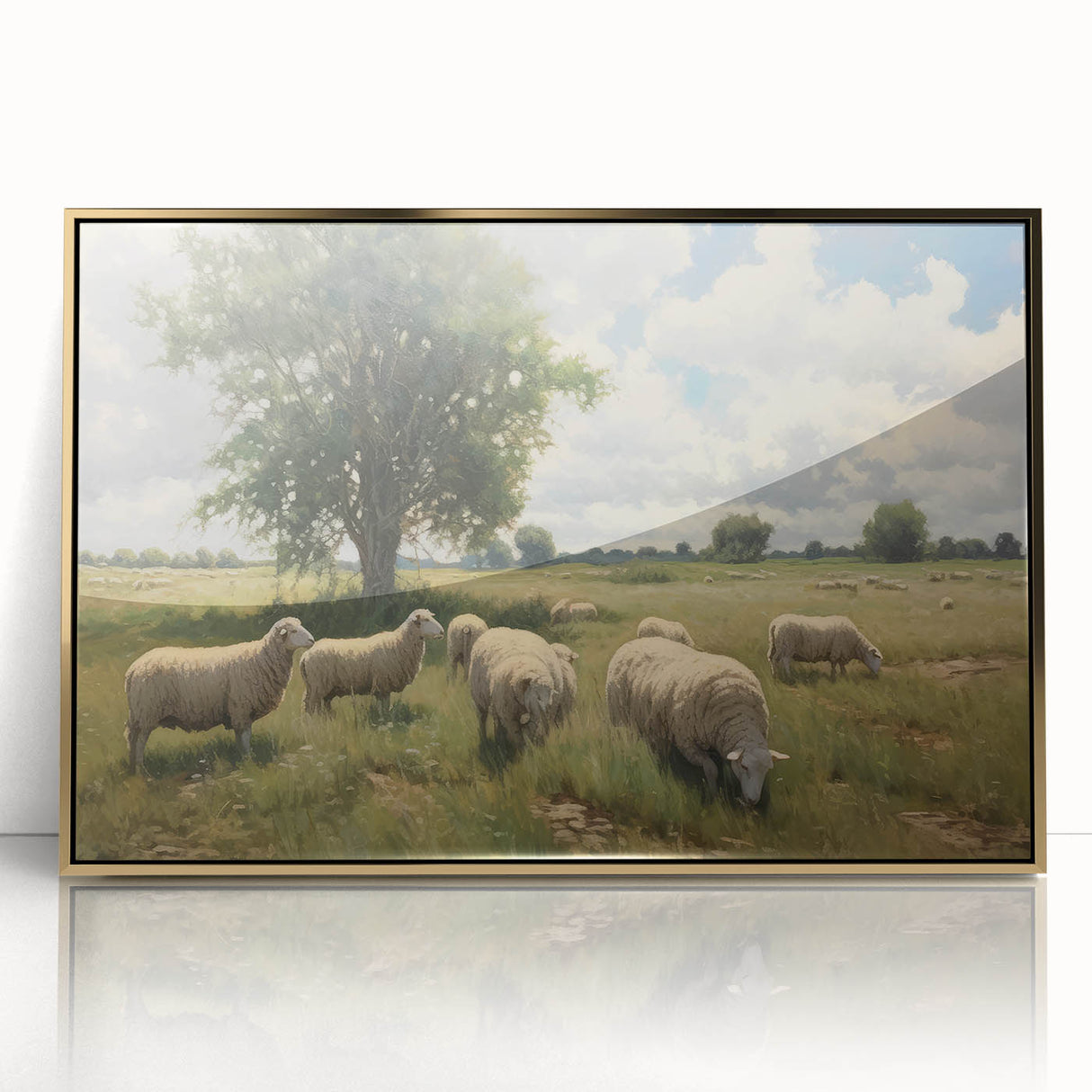 Vintage Animal Art - Timeless Sheep in Pastoral Landscape