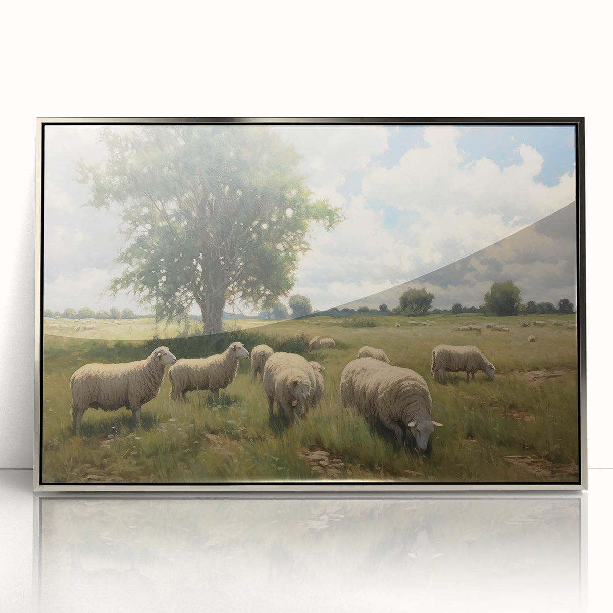 Vintage Animal Art - Timeless Sheep in Pastoral Landscape