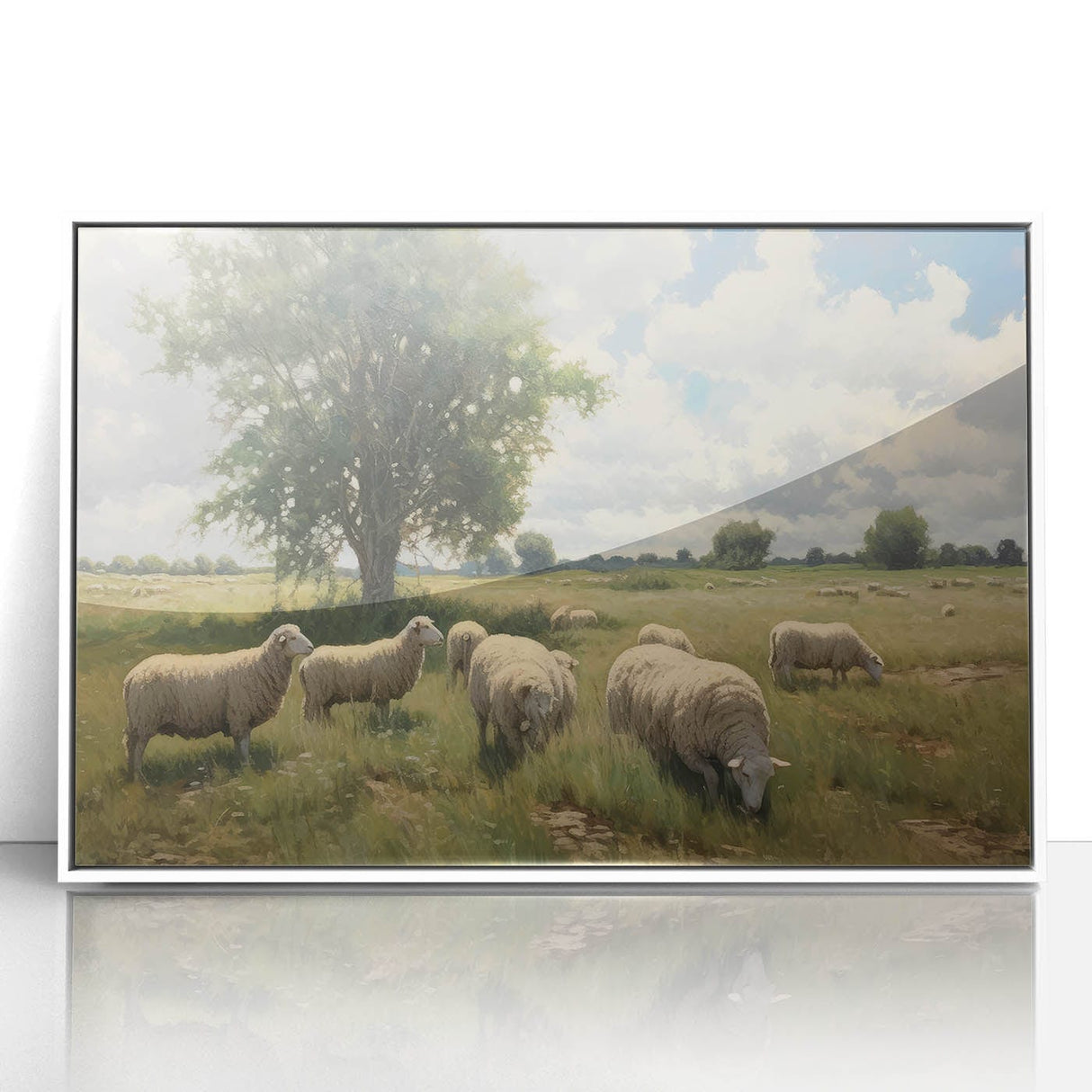 Vintage Animal Art - Timeless Sheep in Pastoral Landscape