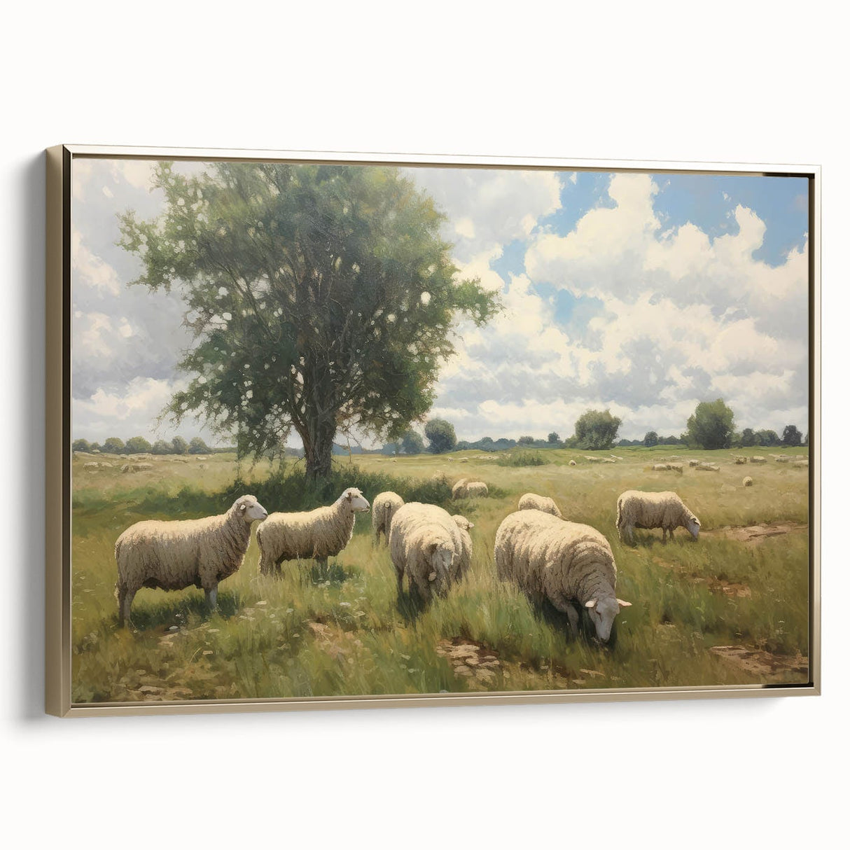 Vintage Animal Art - Timeless Sheep in Pastoral Landscape