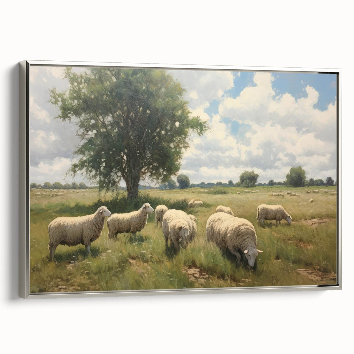 Vintage Animal Art - Timeless Sheep in Pastoral Landscape