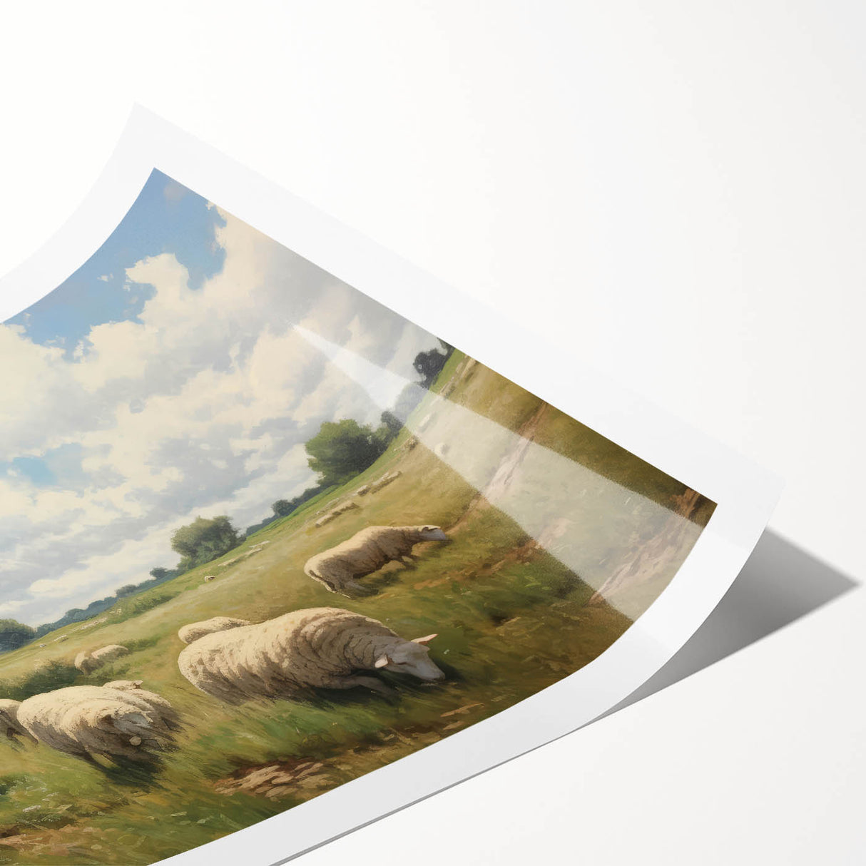 Vintage Animal Art - Timeless Sheep in Pastoral Landscape