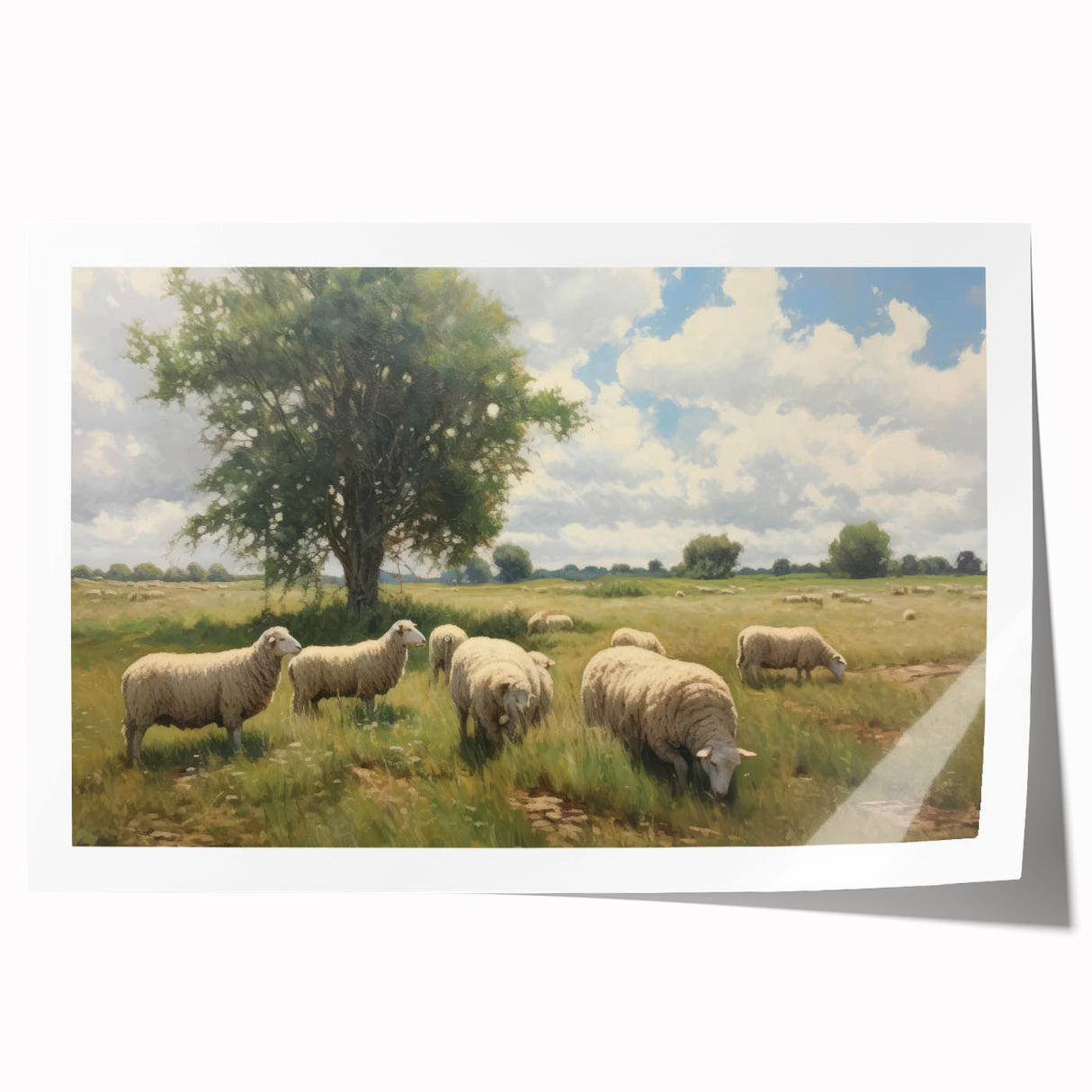 Vintage Animal Art - Timeless Sheep in Pastoral Landscape