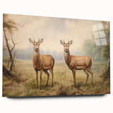 Vintage Animal Art - Majestic Deer in Serene Landscape