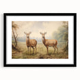 Vintage Animal Art - Majestic Deer in Serene Landscape