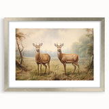 Vintage Animal Art - Majestic Deer in Serene Landscape