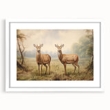 Vintage Animal Art - Majestic Deer in Serene Landscape