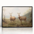 Vintage Animal Art - Majestic Deer in Serene Landscape