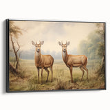 Vintage Animal Art - Majestic Deer in Serene Landscape