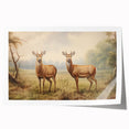 Vintage Animal Art - Majestic Deer in Serene Landscape