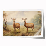 Vintage Animal Art - Majestic Deer in Serene Landscape