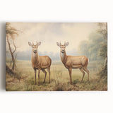 Vintage Animal Art - Majestic Deer in Serene Landscape