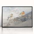 Vintage Animal Art - Winter Birds on Snowy Branches
