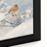 Vintage Animal Art - Winter Birds on Snowy Branches