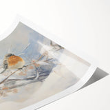 Vintage Animal Art - Winter Birds on Snowy Branches